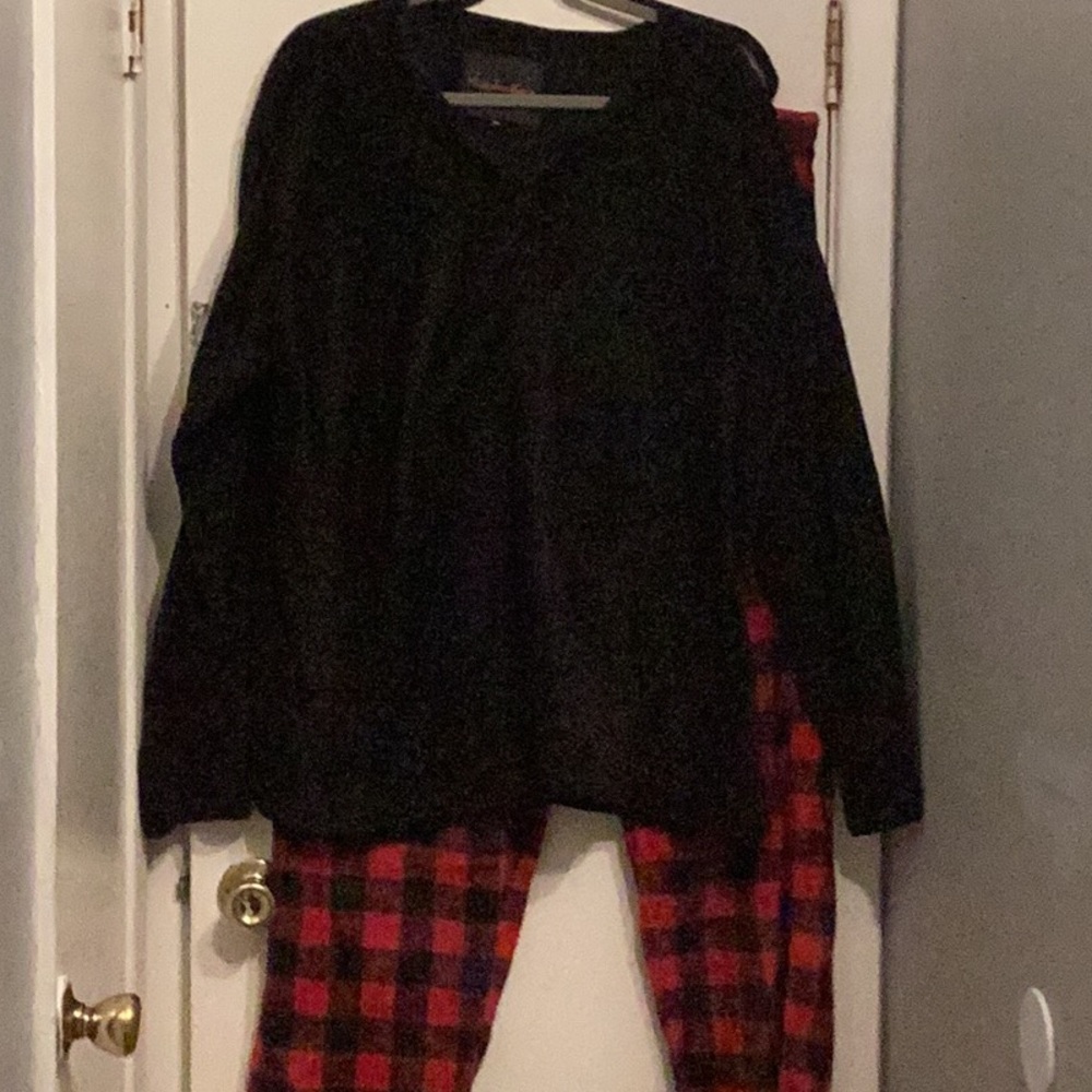 Cozy Black and Red Plaid Pajama Set